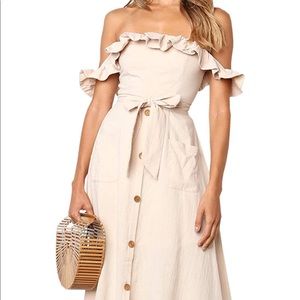 NWT linen off the shoulder dress